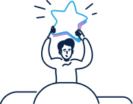 Man holding glowing star art