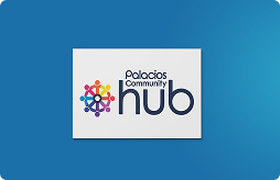 Palacios community hub card with logo
