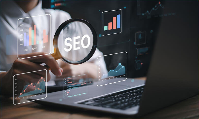 SEO data analysis on laptop