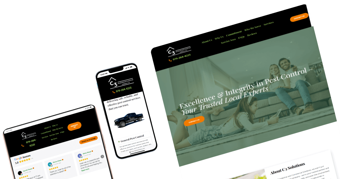 Pest control website mockup