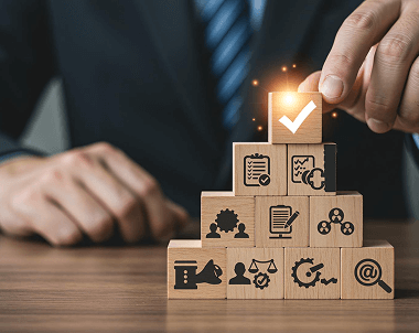 Business growth block mockup