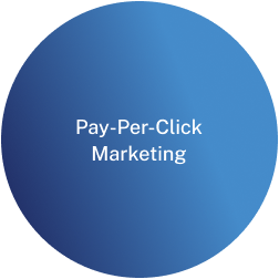 PPC marketing light blue circle logo