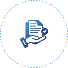 Hand holding approved paper with verified icon