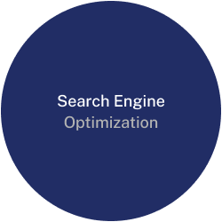SEO dark blue circle logo