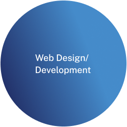 Web design/development light blue circle logo